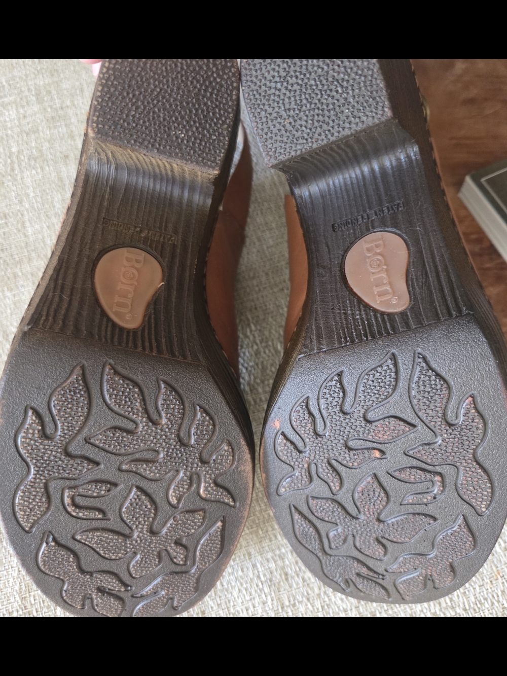 Born Børn Cognac Brown Leather Perforated Slingback Comfort Sandals Women's 7M - Picture 8 of 8